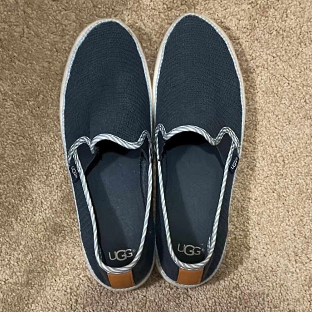 UGG Navy Blue Sneakers with Slip-On Design and Rubber Sole